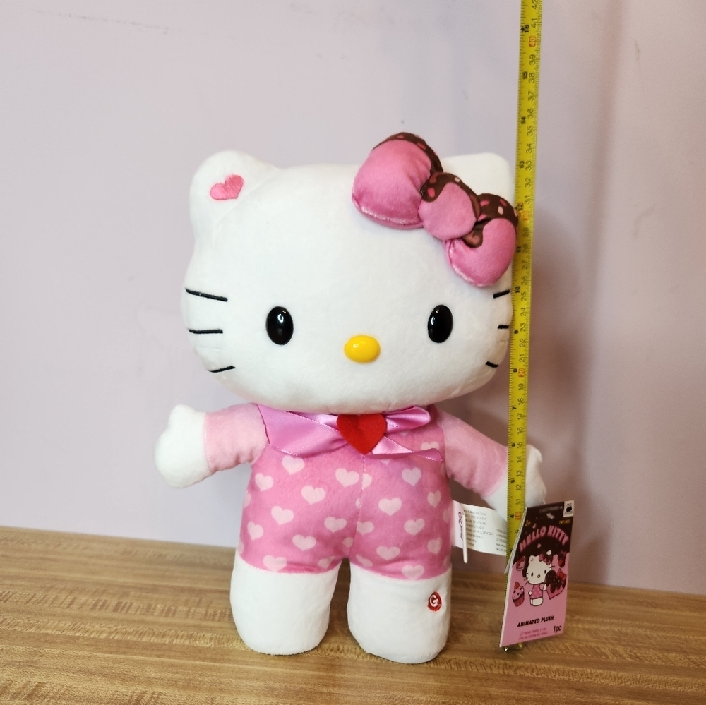HELLO KITTY 14” Happy Shuffle, Pink Hearts Plush - Picture 9 of 9